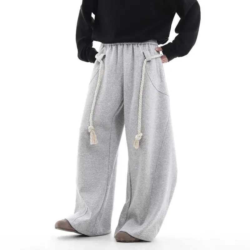 Designer Clothes Man Handmade Men's Loose-Fit Wide-Leg Bunched Feet Casual Pants Vintage Sweatpants Baggy Pants Essentials