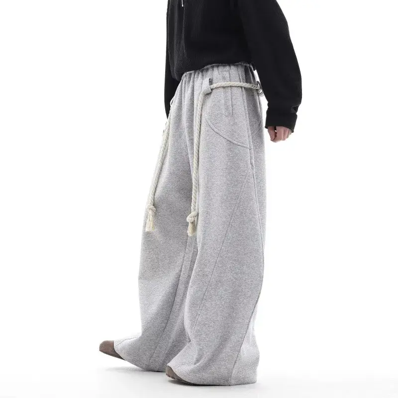 Designer Clothes Man Handmade Men's Loose-Fit Wide-Leg Bunched Feet Casual Pants Vintage Sweatpants Baggy Pants Essentials