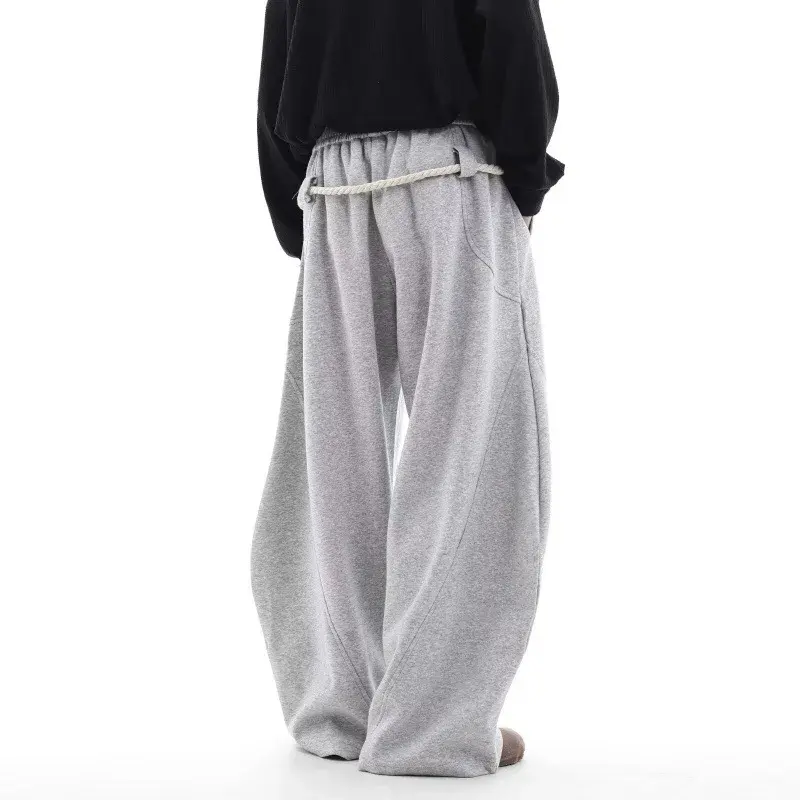 Designer Clothes Man Handmade Men's Loose-Fit Wide-Leg Bunched Feet Casual Pants Vintage Sweatpants Baggy Pants Essentials