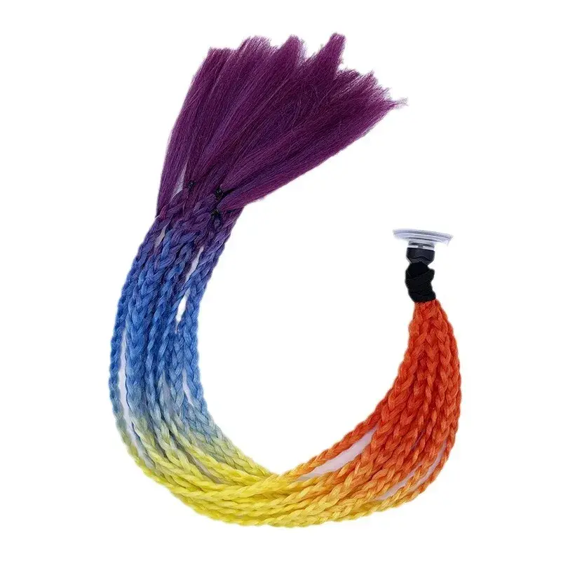 Fashionable Motorcycle Helmet Decorative Wig Tail Removable Non-Waste Glue Suction Cup Boxing Wig Asian Fiber Horse Tail Wig