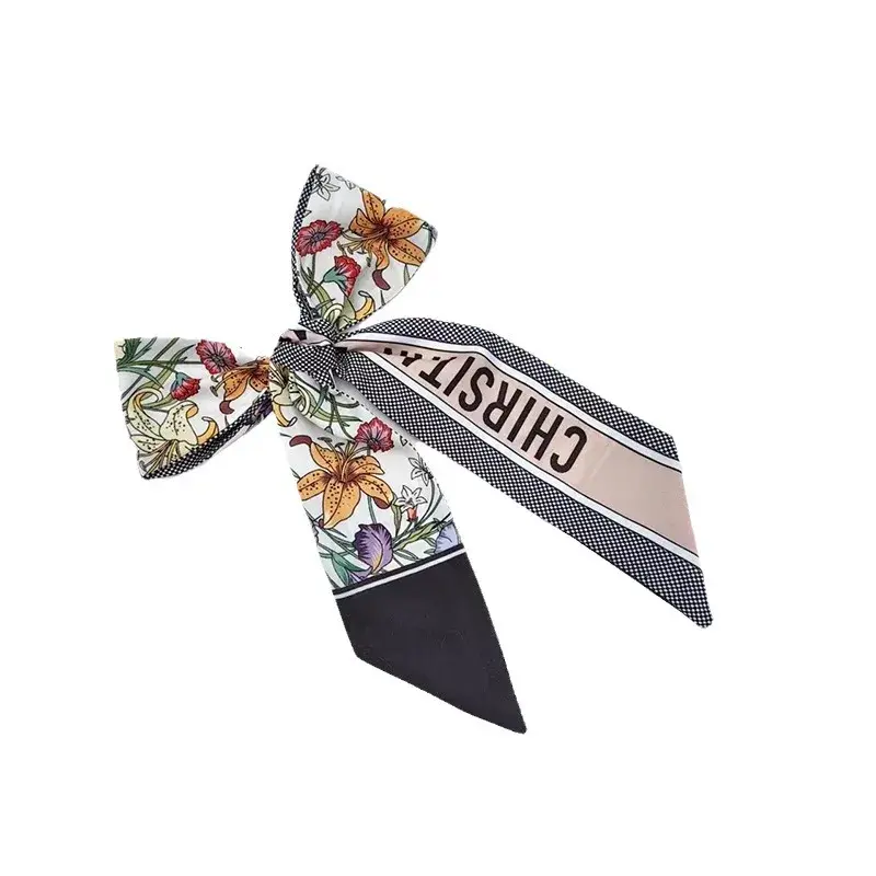 New Fashionable Women's Scarf Bandana Long Hair Tie European And American Popular Supernatural Hair Ribbon Headwear Accessories