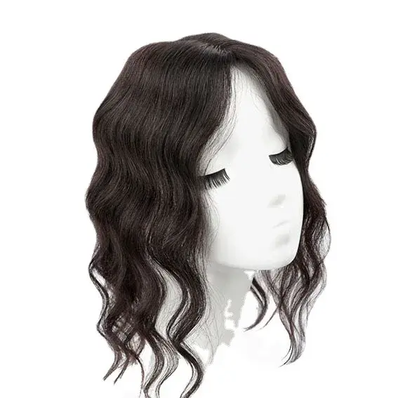 Swiss Net Wig Piece Women's New Style Grey Cover Full Real Hair Invisible Natural Bouncy Short Curl Hair Block Lace Frontal
