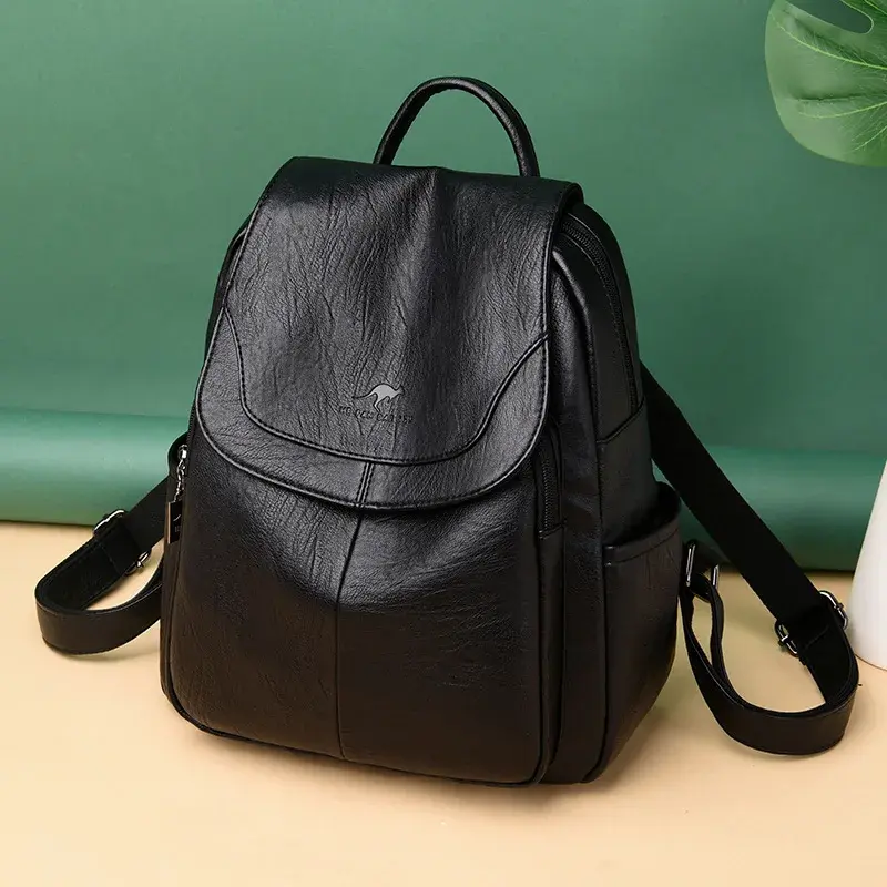 Fashionable Women's Backpack Handbag Dual Shoulder Bag Trendy Mini Bag Zipper Opening Polyester Lining PU Material Backpack