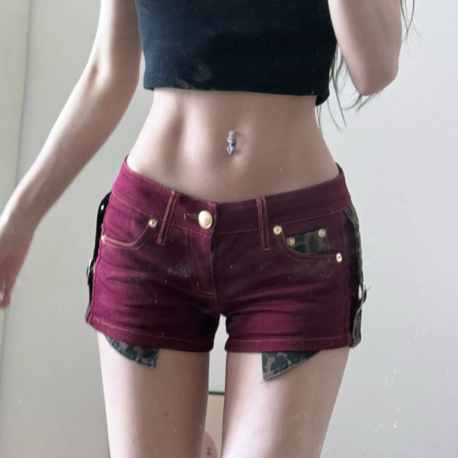 Low Waist Sexy Girl Denim Super Short Shorts Summer New Tight Butt Slimming Sexy Leopard Print Hot Pants Women's Fashion Shorts