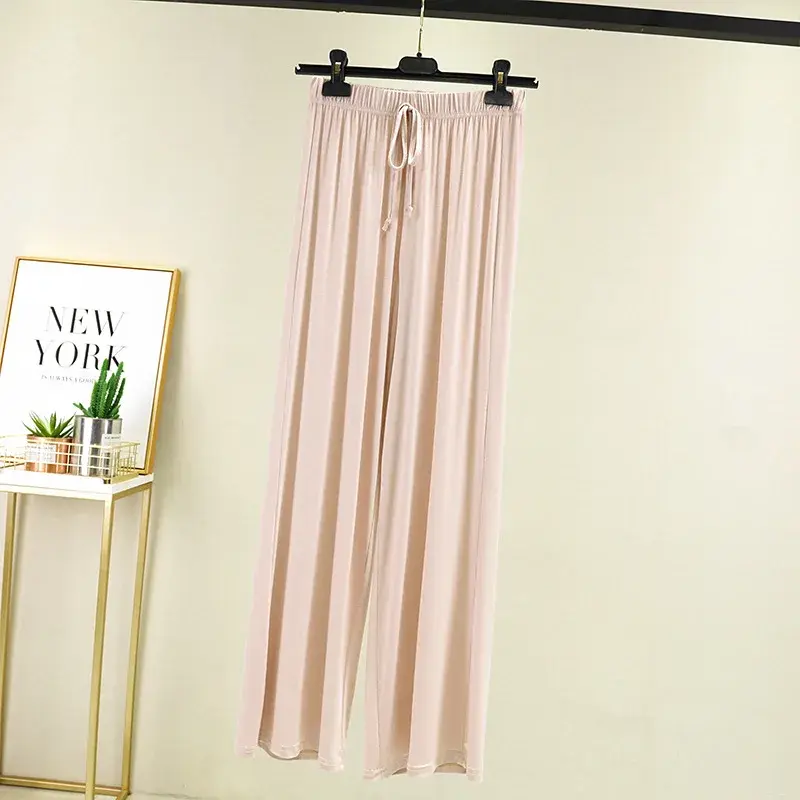 Summer Thin Modal Casual Straight-Leg Pants Women's New High-Waisted Korean Style Home Trousers Lightweight Comfortable Fit
