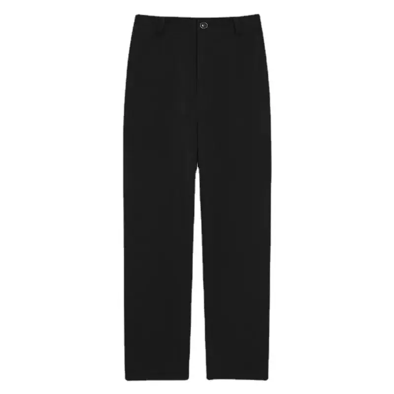 Women's High-End Feel Draped Wide-Leg Petite High-Waisted Black Straight-Leg Pants New Arrival Autumn 2023