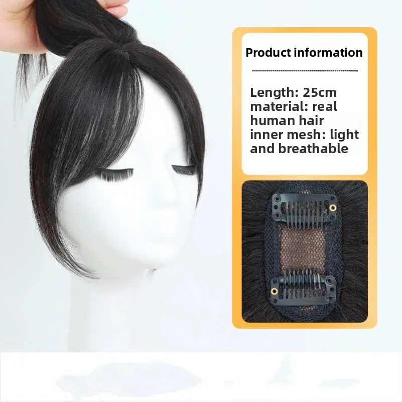 Natural Looking Breathable Women's Hair Extension Side Bangs Cover Grey Hair Fake Frontal Hair Piece Easy to Wear And Maintain