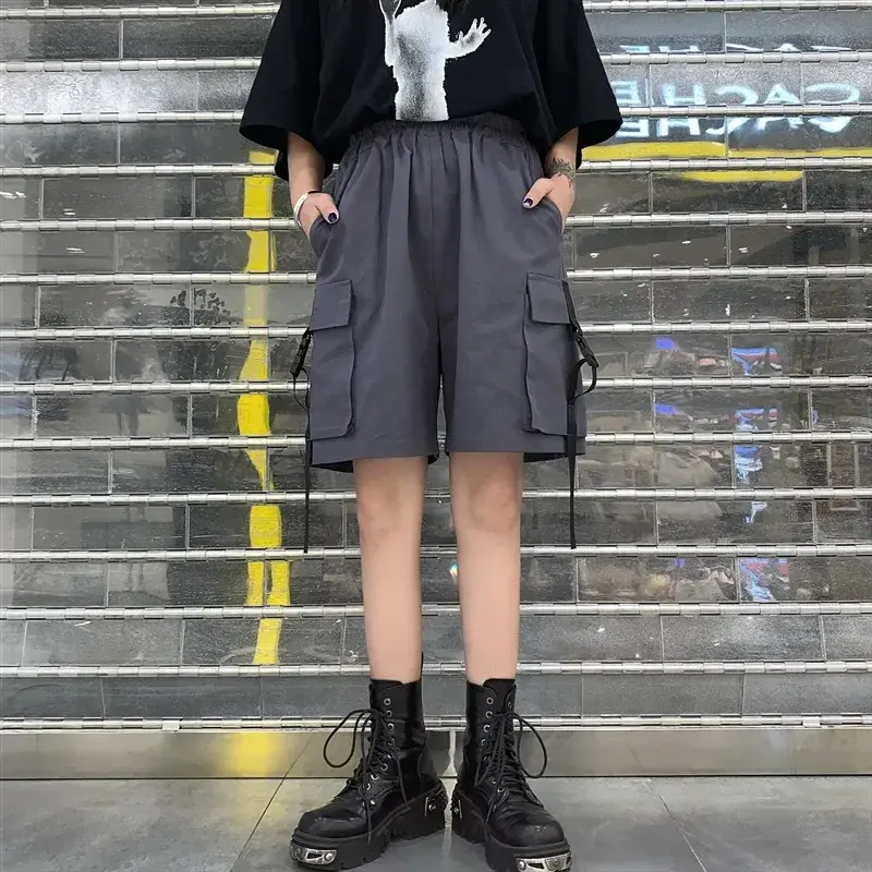 Trendy Summer Solid Colorbell Loose-Fit Wide-Leg Shorts Women's Clothing From Cross-Border Factories Casual Workwear Shorts