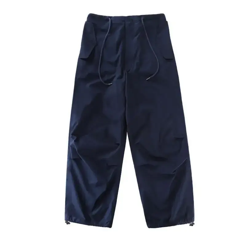 Spring Autumn New Style Thin Air Sense Bell Bottom Trousers European American Street Fashion Spicy Girl Workwear Pocket Draped C