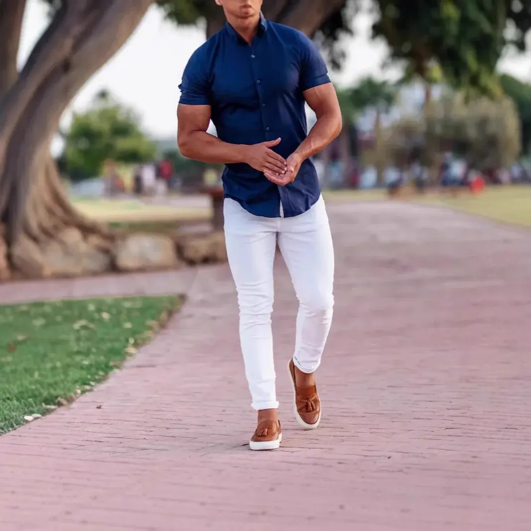 2025 Spring New Men's Euro-American Cargo Pants Outdoor Slim Fit Smooths Your Silhouette Straight-Leg Sweatpants Casual Trousers