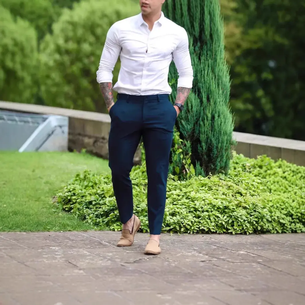 2025 Spring New Men's Euro-American Cargo Pants Outdoor Slim Fit Smooths Your Silhouette Straight-Leg Sweatpants Casual Trousers
