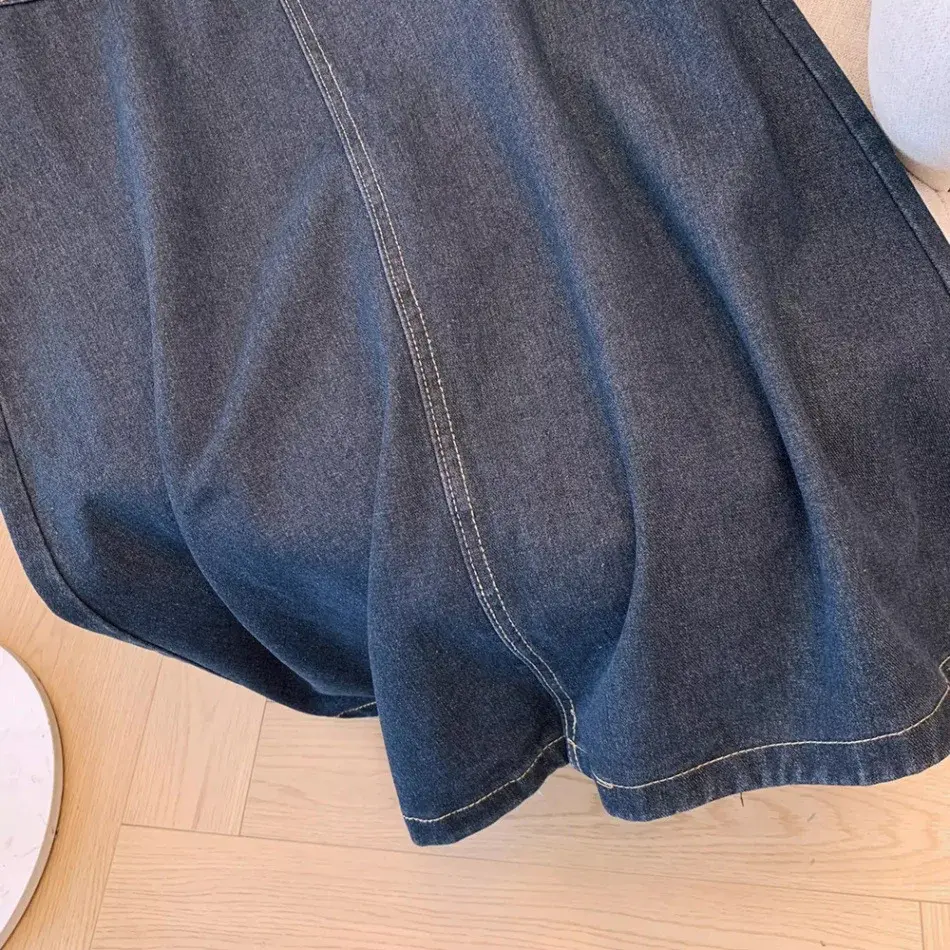 High Waist Denim Mini Skirt Women's Summer 2024 New Small Size Mid-Length A- Line Slimming Bodycon Skirt Cotton Knitted Fabric