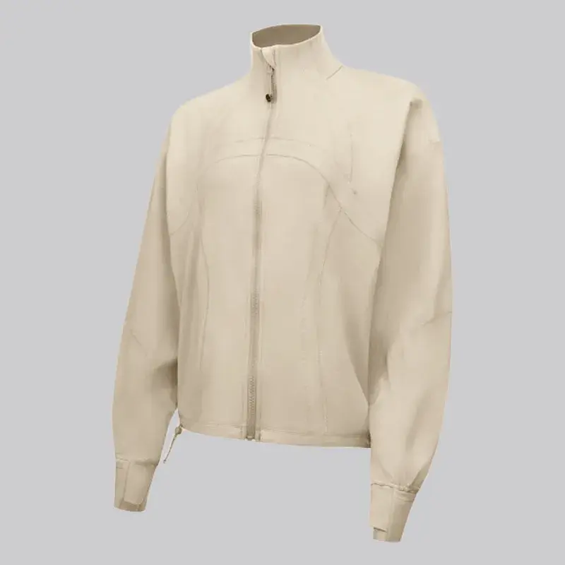 Loose-Fit Fashionable Stand Collar Batwing Sleeve Top For Women Outdoor Yoga Running Windproof Jacket Sport Jacket Autumn