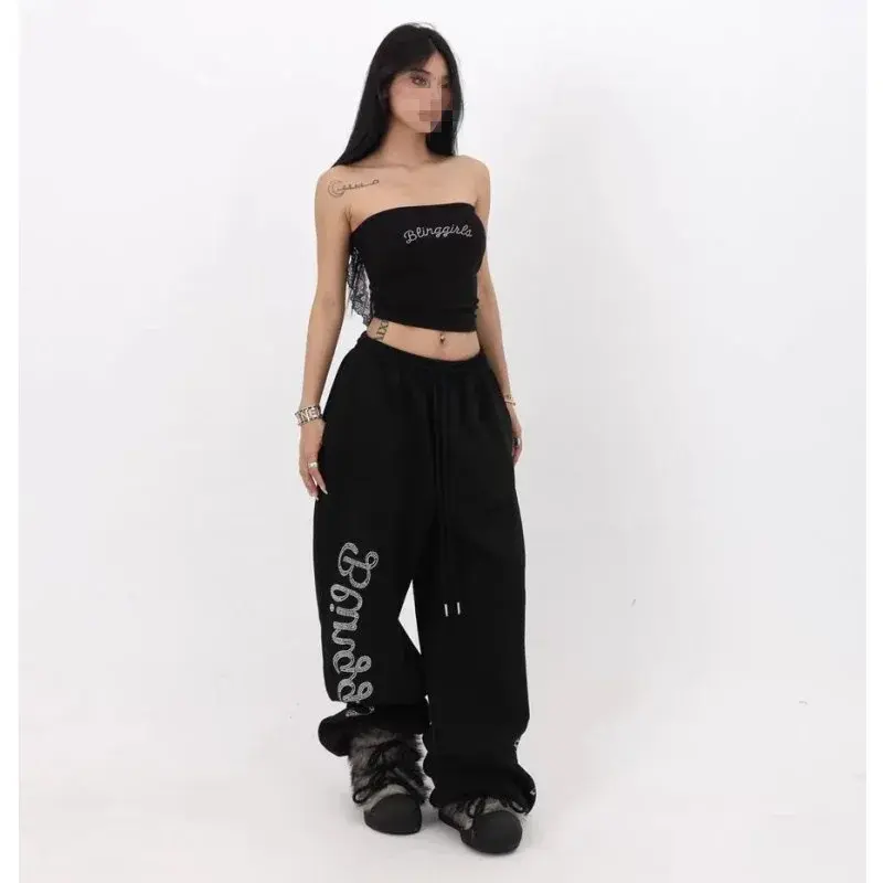 High Waist Drawstring Loose Hip Hop Dance Sports Pants Women Sexy Girl Style Long Pants Nine Points Seven Points Five Points
