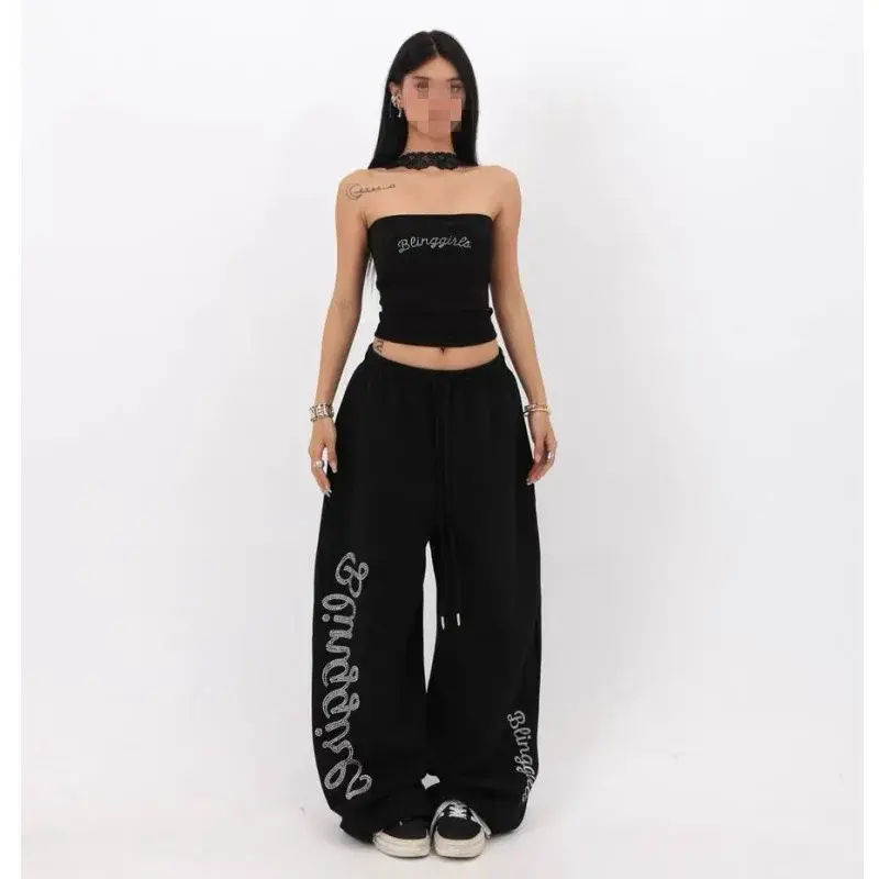 High Waist Drawstring Loose Hip Hop Dance Sports Pants Women Sexy Girl Style Long Pants Nine Points Seven Points Five Points