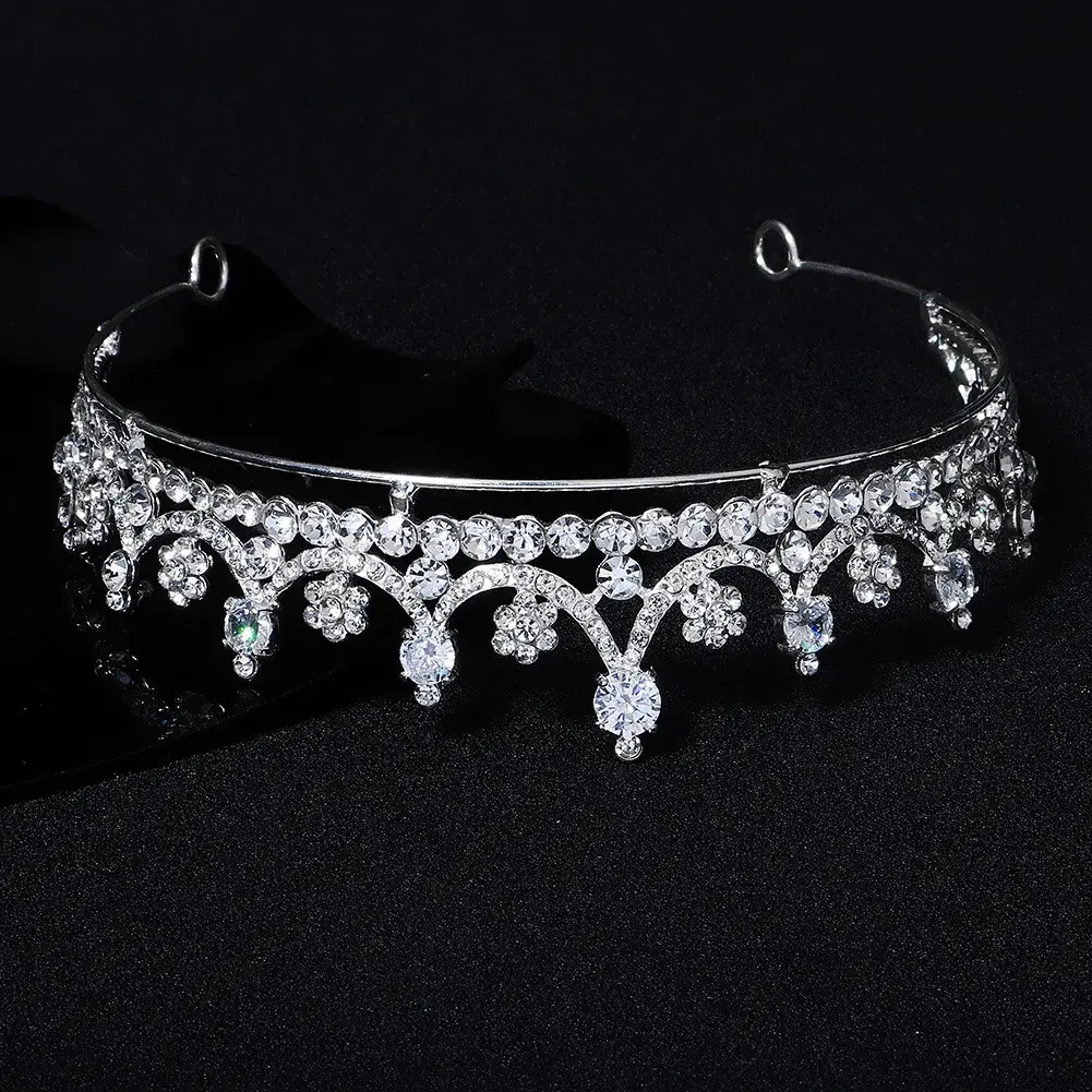 Fashionable Bridal Crown Jewelry Hair Accessories Princess Wedding Dress Crown Birthday Headband In-Stock Zirconia Jewelry