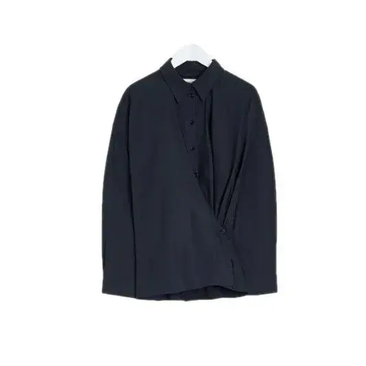 Lem*Ire Spring Summer New SimpleNiche Commuting Versatile Asymmetric Wrap Lapel Long Sleeve Shirt Women's Cotton Material
