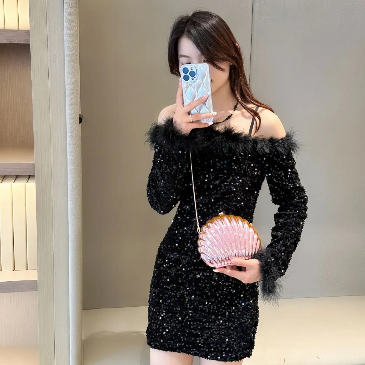 FashionableElegant Mini Crossbody Bag Women's 2024 New Acrylic Shell Bag High-End Feel Single Shoulder Bag Motorcycle Equipment 