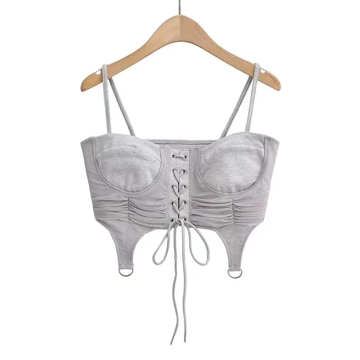 American Style INS Sexy Slimming Tank Top For Women With Cross Back Strap Cropped Mesh Patchwork Top Synthetic Silk Material