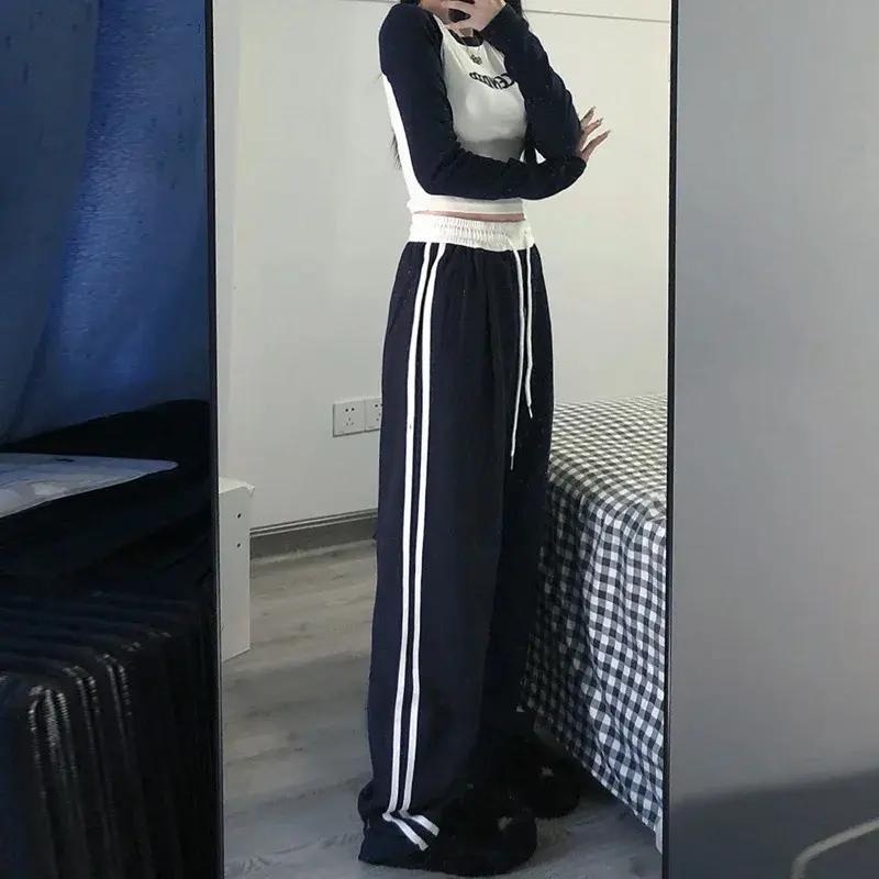 American Style Bell Bottoms Women's Loose-Fit Draped Straight-Leg Pants Casual Sportswear Summer 2024 New Arrival