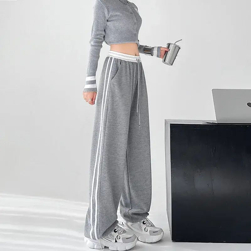 American Style Bell Bottoms Women's Loose-Fit Draped Straight-Leg Pants Casual Sportswear Summer 2024 New Arrival