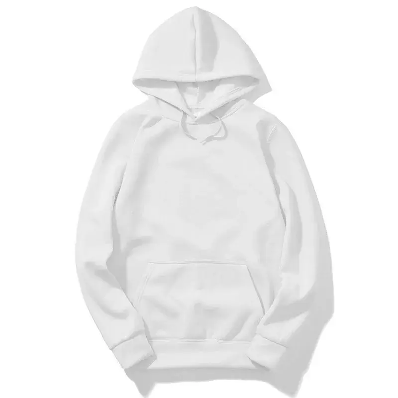 2023 Autumn Winter Thickened Fleece-Lined Hooded Sweatshirt Unisex Couple Solid Color Pullover Top For Men And Women