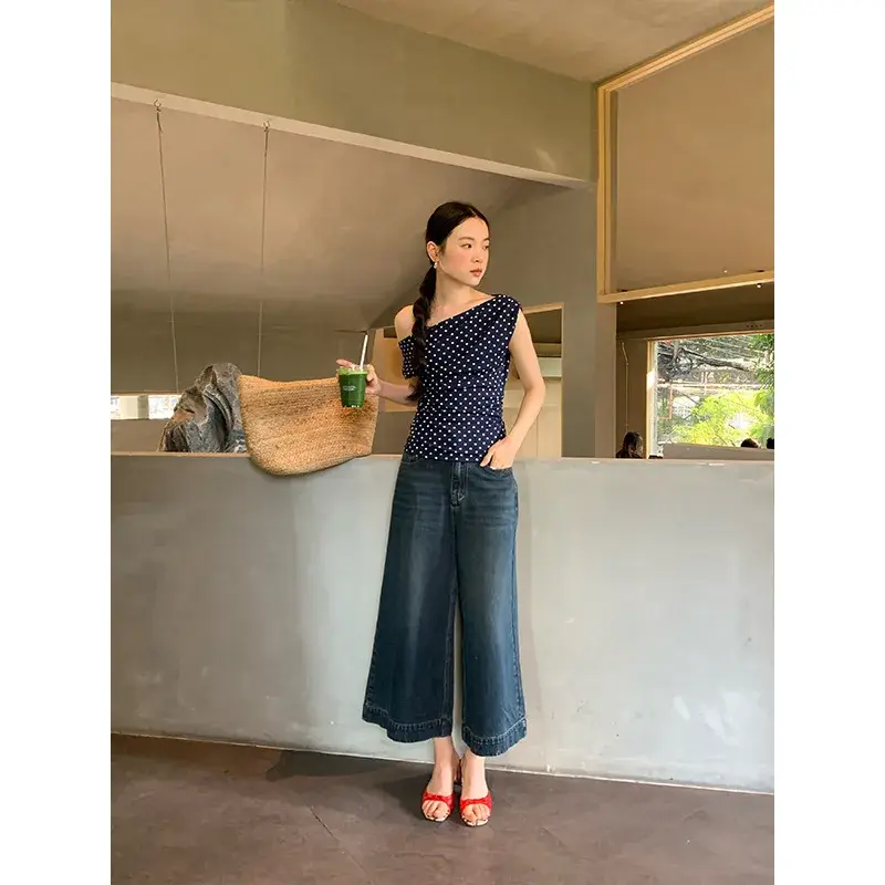 Newopen 2025 Early Spring Fashion Slimming Women's T-Shirt Polyester Fabric Ribbed Waistless Top Sleeveless Wardrobe Staple