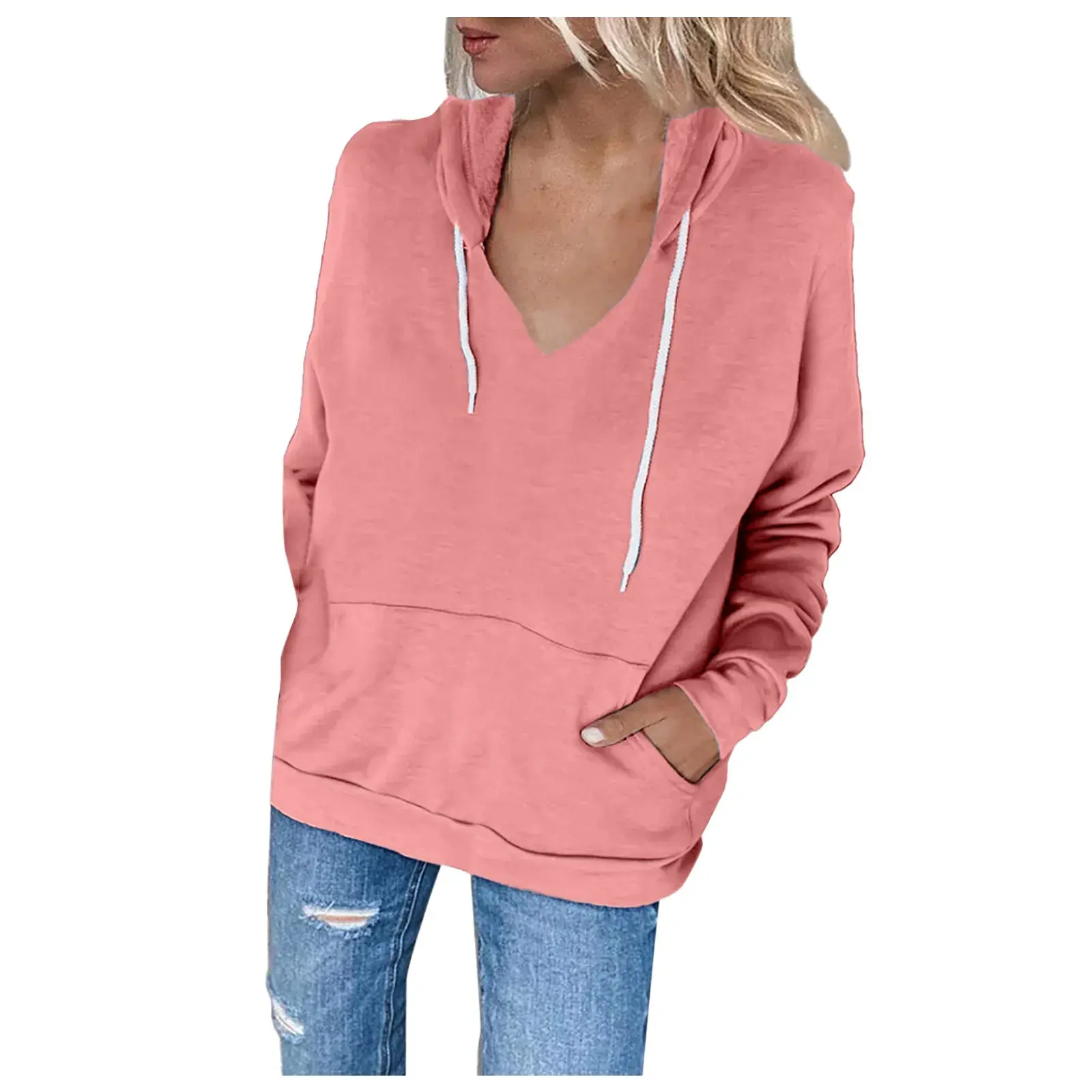 Women's Long Sleeve Hoodie Jacket Rope Pulling Autumn Winter Fashionable Casual Comfortable Size plus Clothing from China