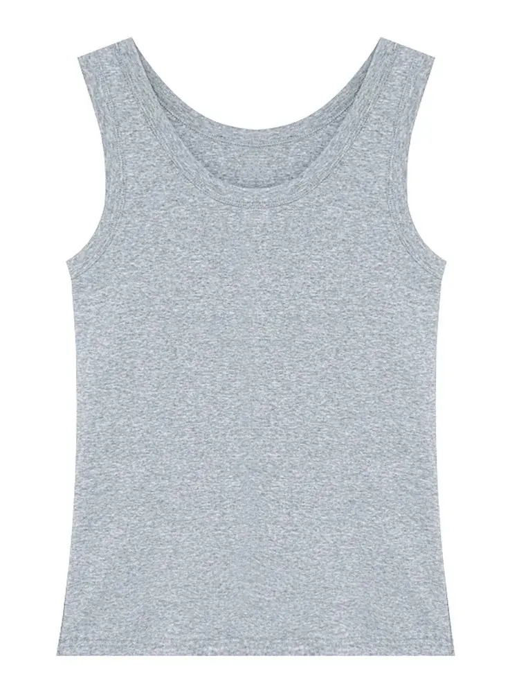 European And American U-Neck Slimming Tank Top Women's Inner Wear Anti-Exposure No Sleeves Cotton Sihouette Smoothing Top For Sp