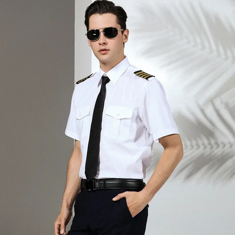 Air Force Pilot Uniform Men's Shirt Flying Clothes Nightclub Aviation Clothes Engineer Military Uniform Square Collar Other Mate