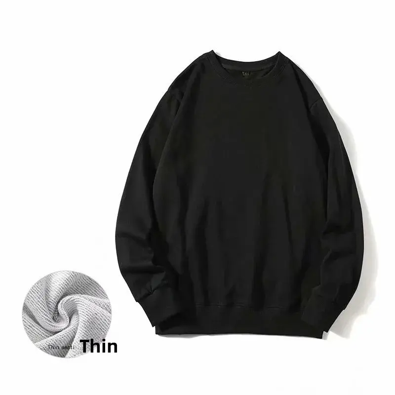Thin Cotton Sweatshirt Loose Fit Long Sleeve Spring Autumn Women's Fashion Korean Style Bottoming Shirt Multiple Colors Availabl