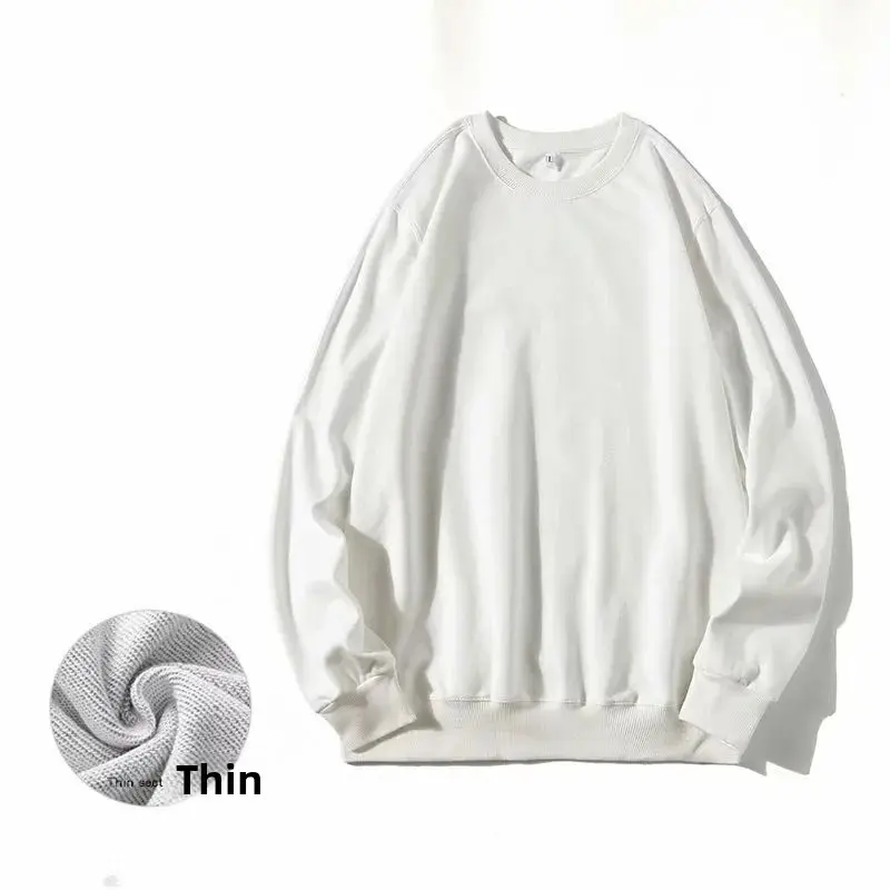 Thin Cotton Sweatshirt Loose Fit Long Sleeve Spring Autumn Women's Fashion Korean Style Bottoming Shirt Multiple Colors Availabl