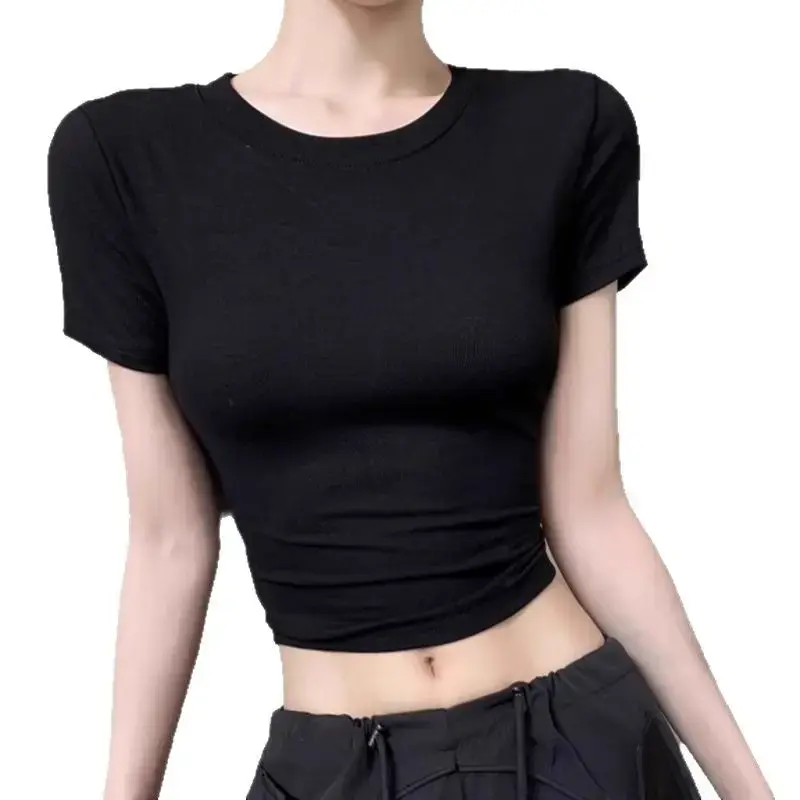 Sweet And Spicy Hollow Butterfly Short Sleeve T-Shirt Women's Sexy Slimming Crop Top Belly Button Baring Summer Outfit