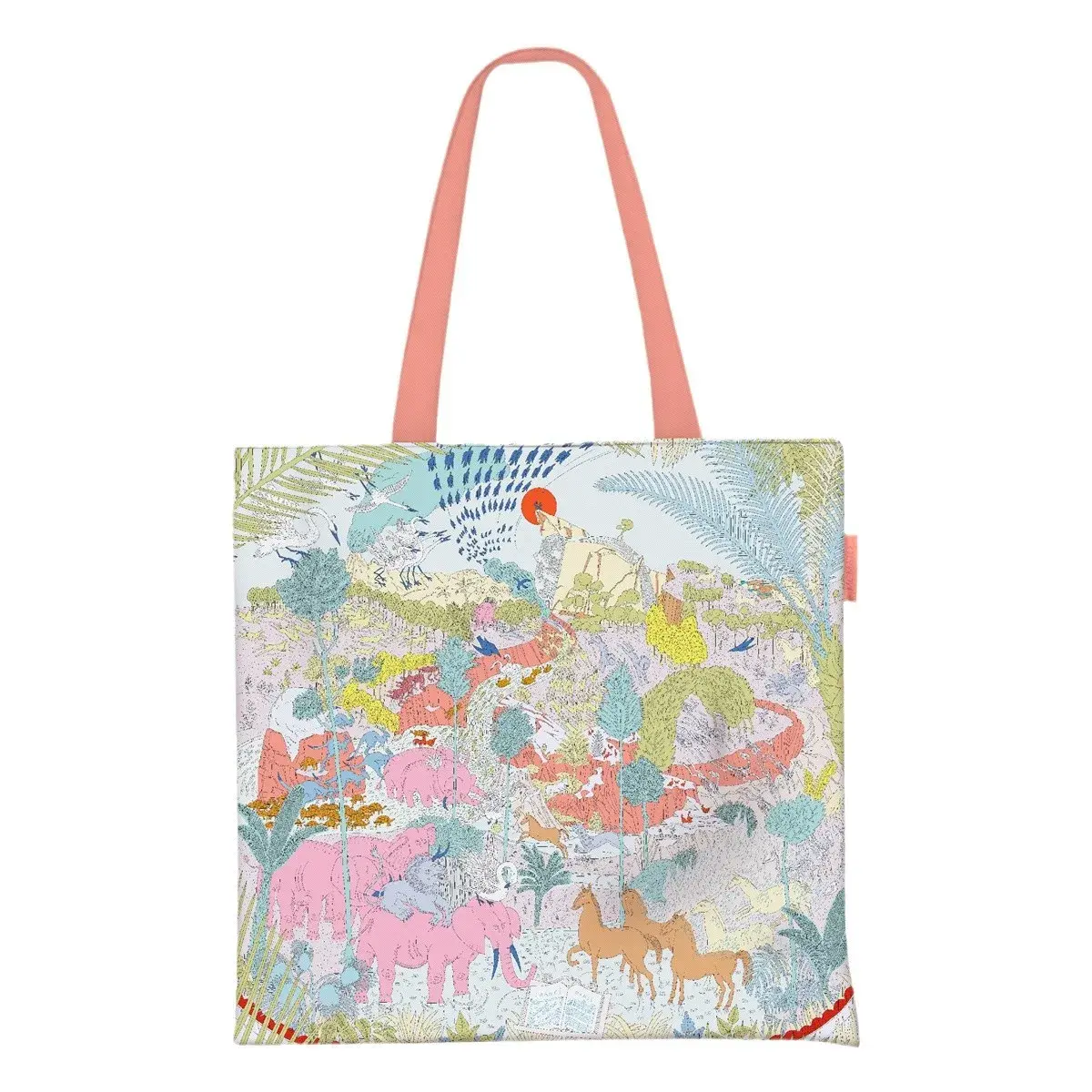 Korean Dongdaemun Popular Large Capacity Canvas Shoulder Bag Women Underarm Handbag Printed Stylish Trendy Fashion Bag