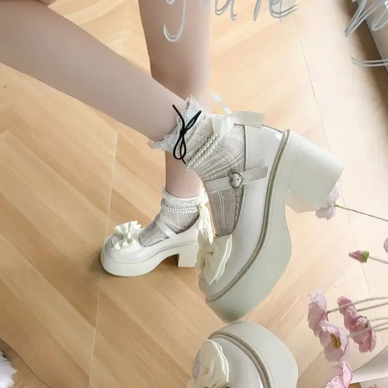 Sweetbow Women's 2024 Summer New Style White Waterproof Platform High Heels Shoes Polyamide Sole Rubber Upper China Made