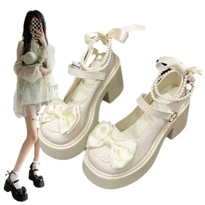 Sweetbow Women's 2024 Summer New Style White Waterproof Platform High Heels Shoes Polyamide Sole Rubber Upper China Made