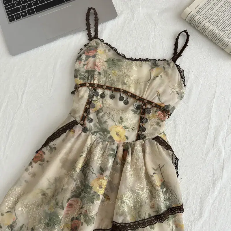 Elegant Women's Tank Dress+Cardigan Set Bohemian Style Irregular Cut Loose Fit Fashionable Pullover Vest Top Strapless Rose