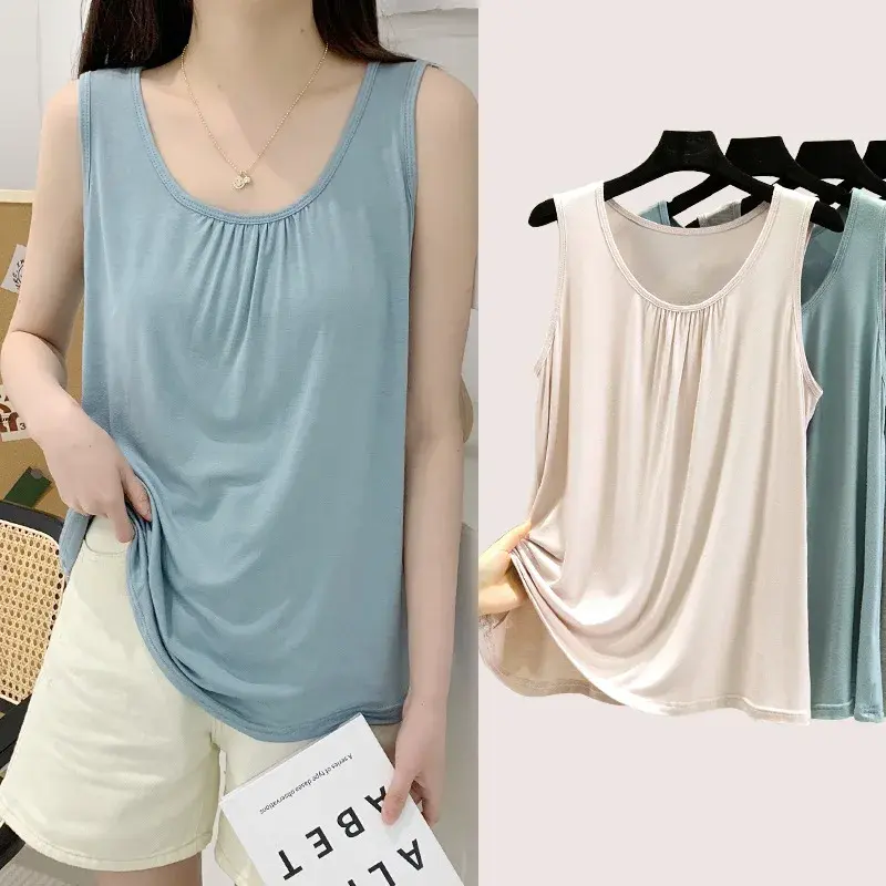 Modal Tank Dress Inner Long Loose-Fit Opaque White Base Layer Vest Plus Size Dress For Women Summer