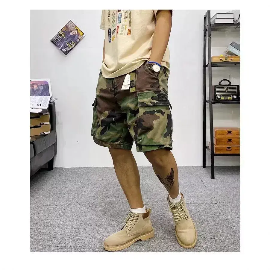 Lightweight Men's Loose Fit Breathable Straight Leg Workwear Shorts with Large Pockets Stylish Summer Casual Pants