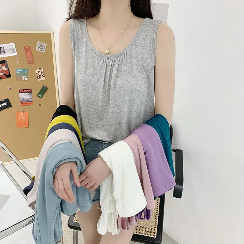 Modal Tank Dress Inner Long Loose-Fit Opaque White Base Layer Vest Plus Size Dress For Women Summer