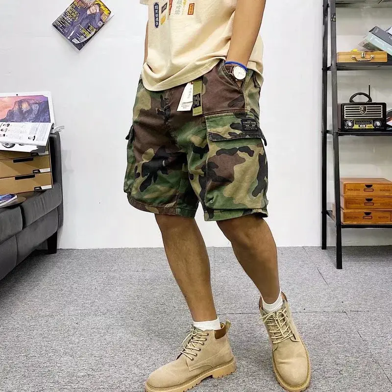 Lightweight Men's Loose Fit Breathable Straight Leg Workwear Shorts with Large Pockets Stylish Summer Casual Pants