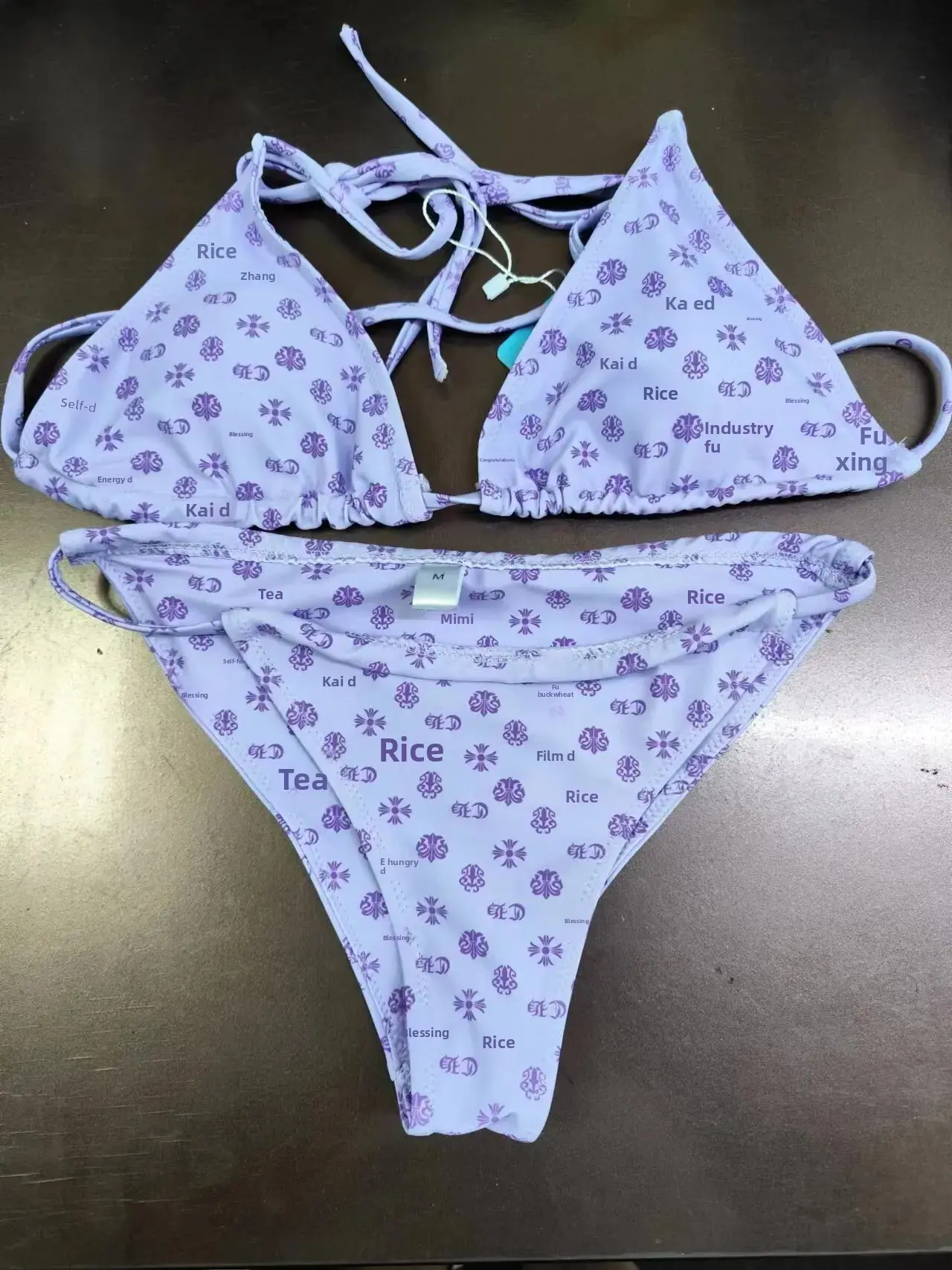 Sexy Purple Bikini Set Women's Swimwear Small Chest Trendy Beach Vacation Hot Spring Holiday Fashionable Female Swimsuit