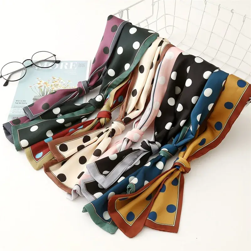 New Arrival Korean Long Silk Scarf Women's Fashionable Versatile Neck Tie Small Length For Spring Summer Autumn Collection
