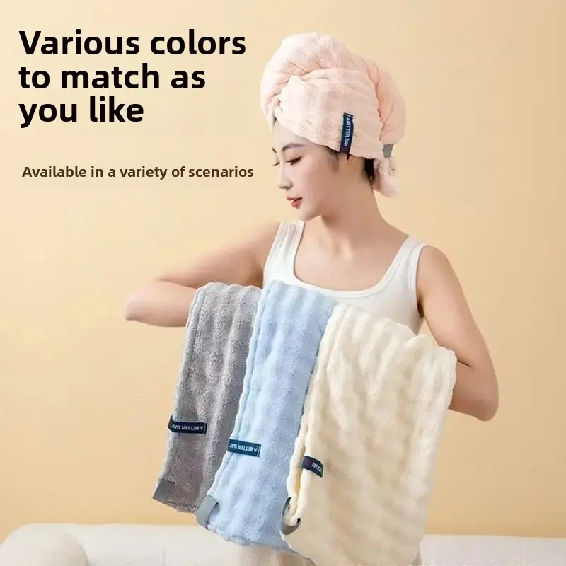 New 2025 French Style Thickened Dry Hair Cap Women's Absorbent Quick Dry Towel Headscarf Bath Hat for Long Hair Washing