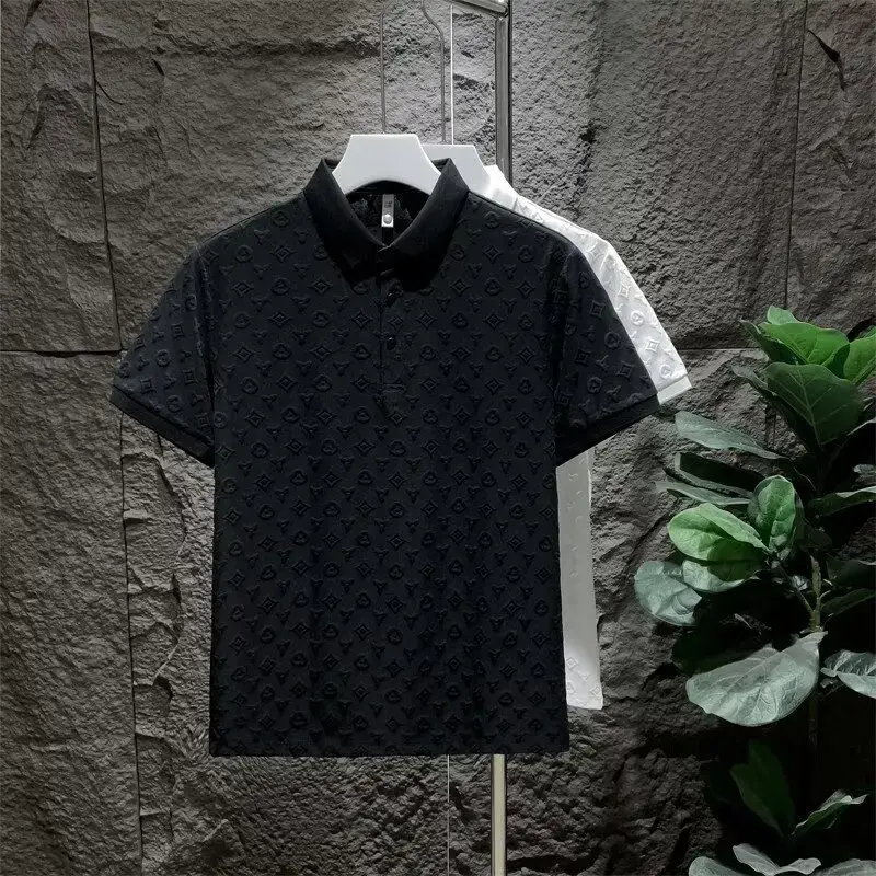 Trendy Polo Shirt For Men Loose Fit Summer T-shirt Korean Style Slim Fit You Smooths Your Silhouette Versatile Top