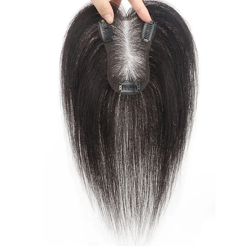 Women's Hair Extension High Cranial Height Hand Knitted Full Real Human Hair Natural Look to Cover Grey And Add Volume
