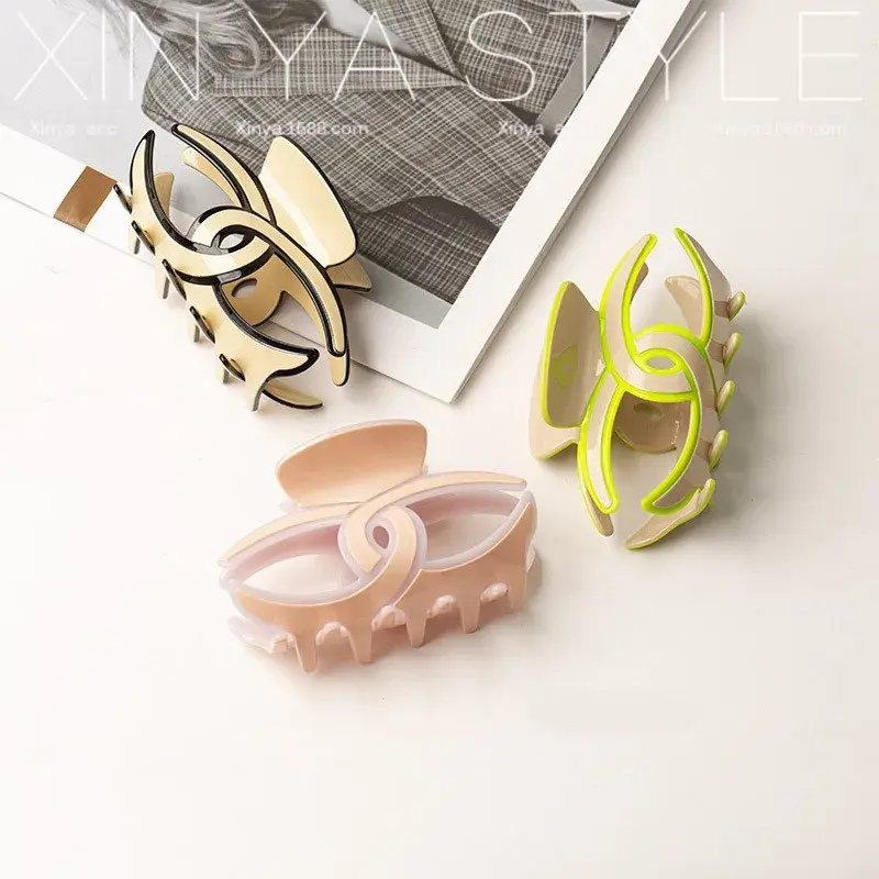 Corea French Tweed Style Hair Clips Acrylic Hairpin Unique Shark Clip Versatile Hair Accessories Fashionable Hair Accessories