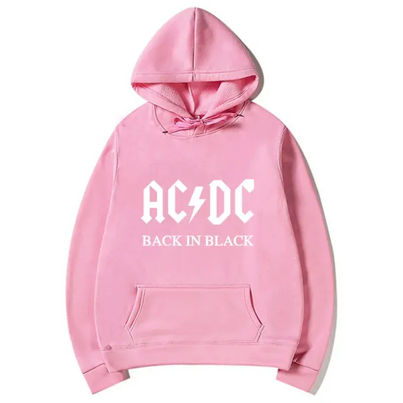 Spring/autumn Casual Slim Fit Ac/dc Band Print Hooded Sweatshirt Foreign Trade Goods