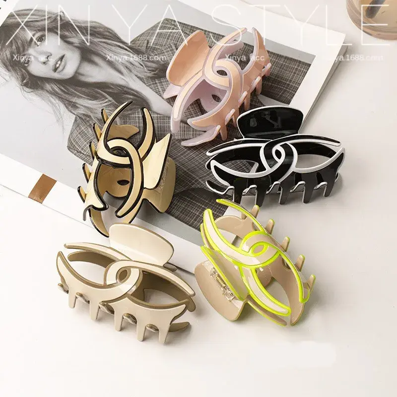 Corea French Tweed Style Hair Clips Acrylic Hairpin Unique Shark Clip Versatile Hair Accessories Fashionable Hair Accessories