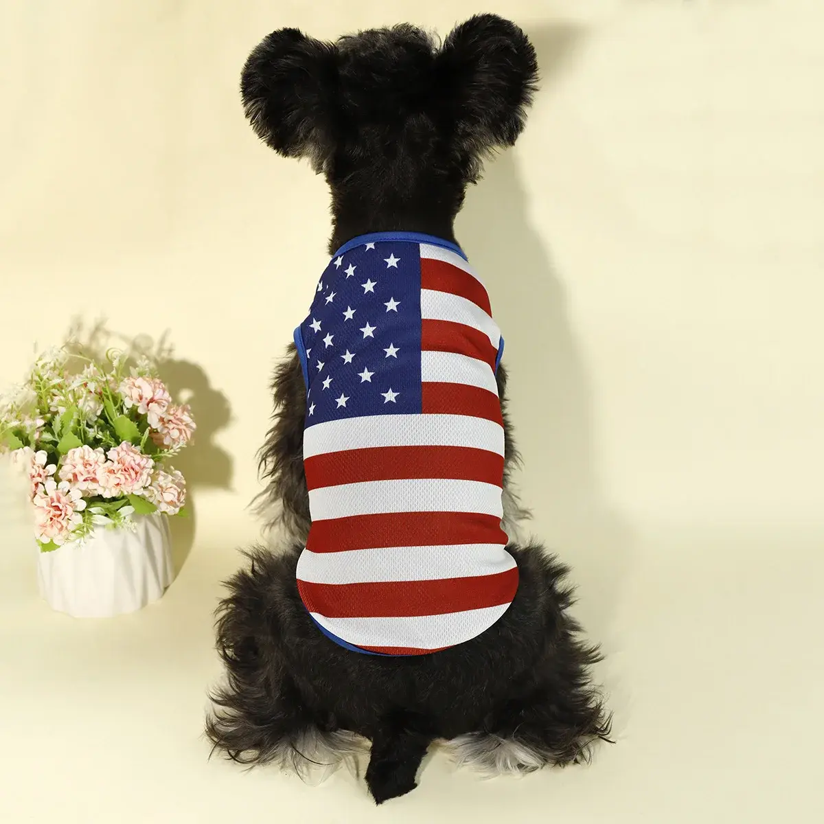 Independent Flag Star Stripe Printing Thin Breathable Vest Pet Dog Sunscreen Cross-Border New Product U.S.A.